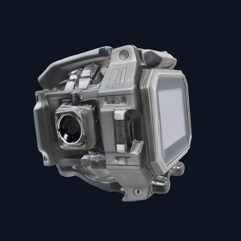 Futuristic Wristwatch Gadget Model Pack with Screen and Controls